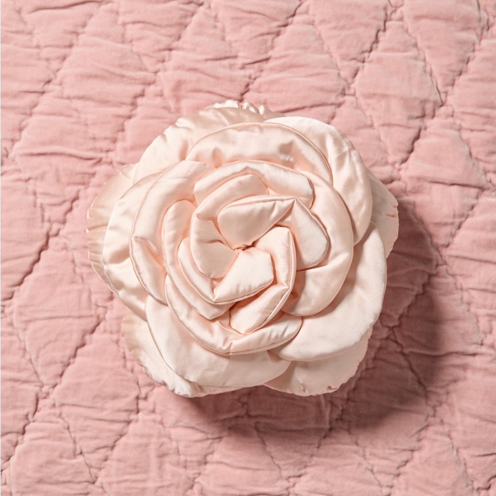 NWT Urban Outfitters Satin Rose Throw Pillow